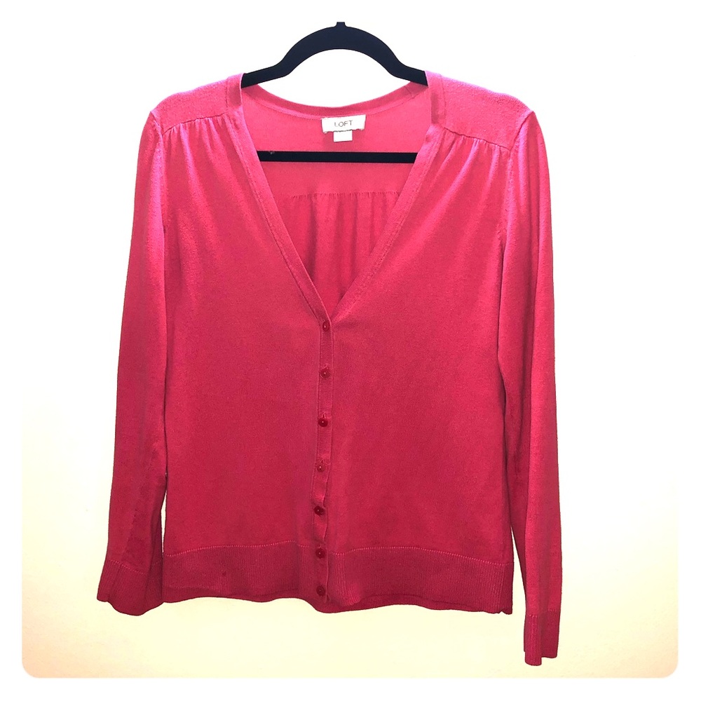 Ann Taylor Loft pink cardigan